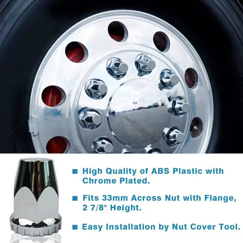 ABS Chrome Plastic Thread-on Spiked Lug Nut Covers