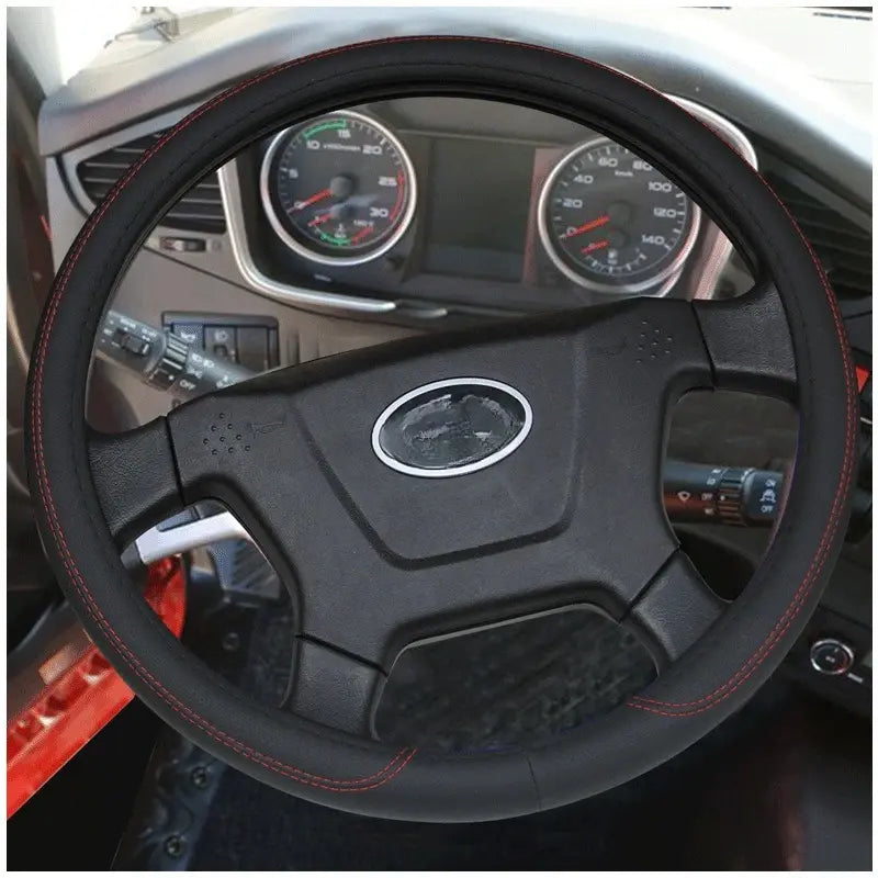 Large Size Bus Truck Steering Wheel Cover Leather