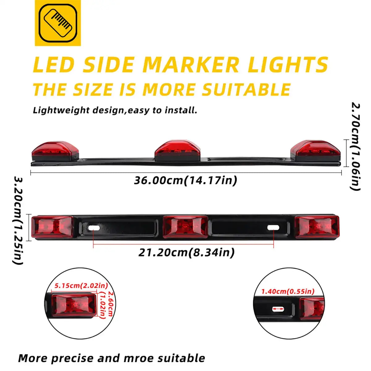 24V Warning Brake Light 12 LED Clearance External Lights